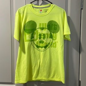 Mickey Mouse Disney Parks TShirt Neon Green Wonderful Mickey Graphic Medium